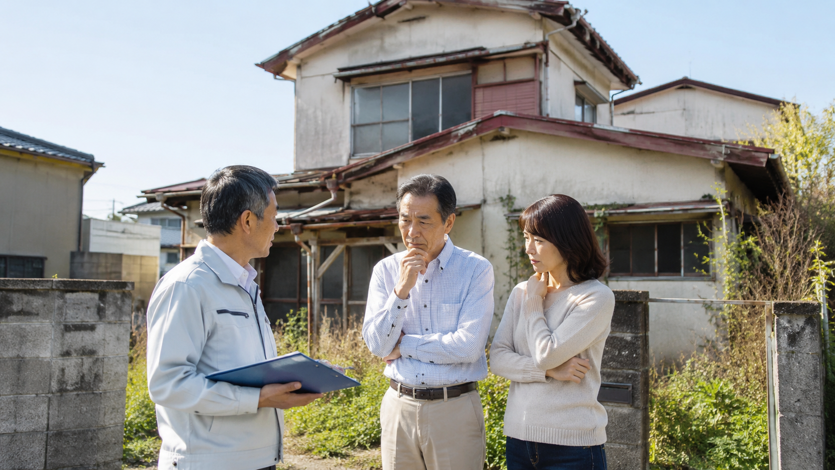 解体費用が変わる主な要素を示した住宅イメージ