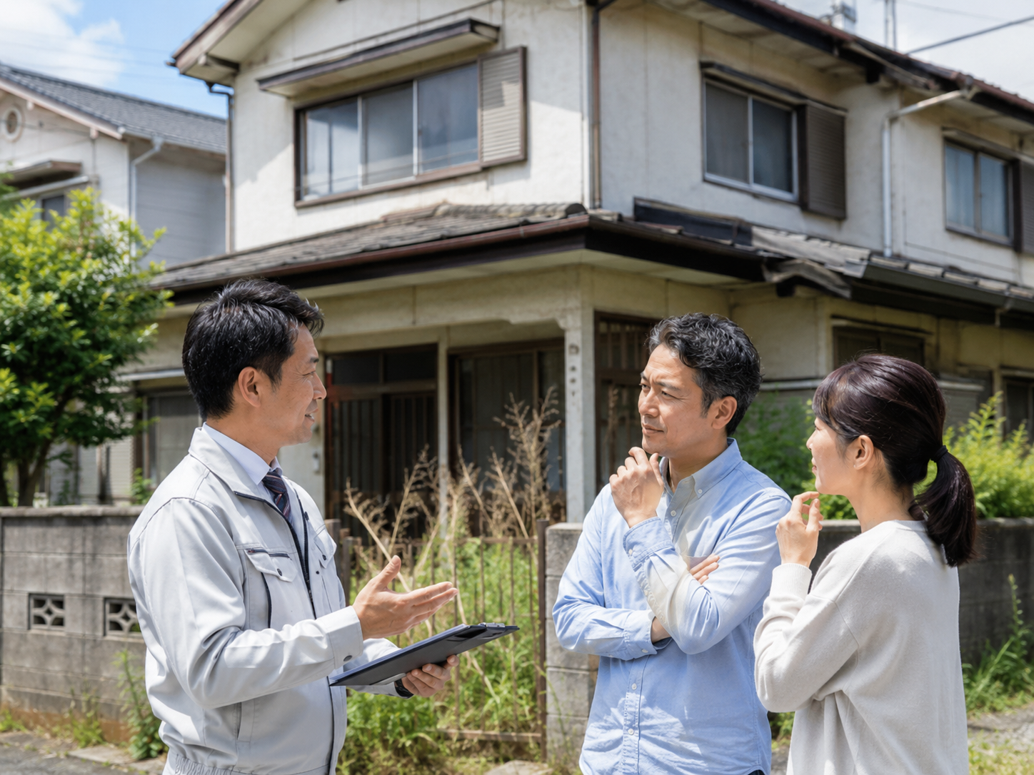 空き家を解体するか売却するか検討するイメージ